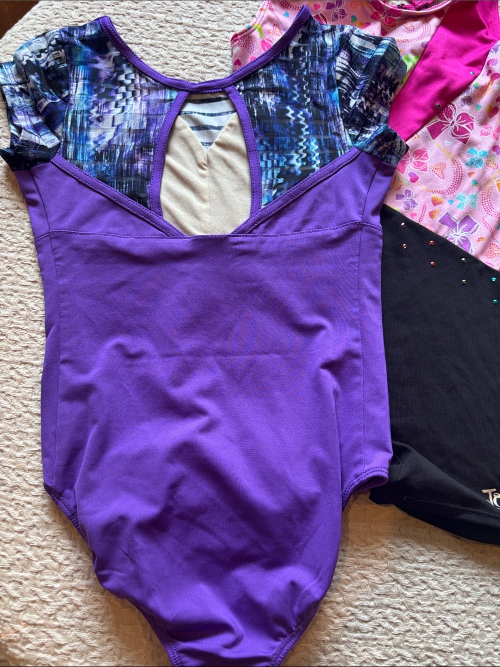 Girls Purple & Pink Gymnastics Leotards - Set of 3 - Picture 7 of 11